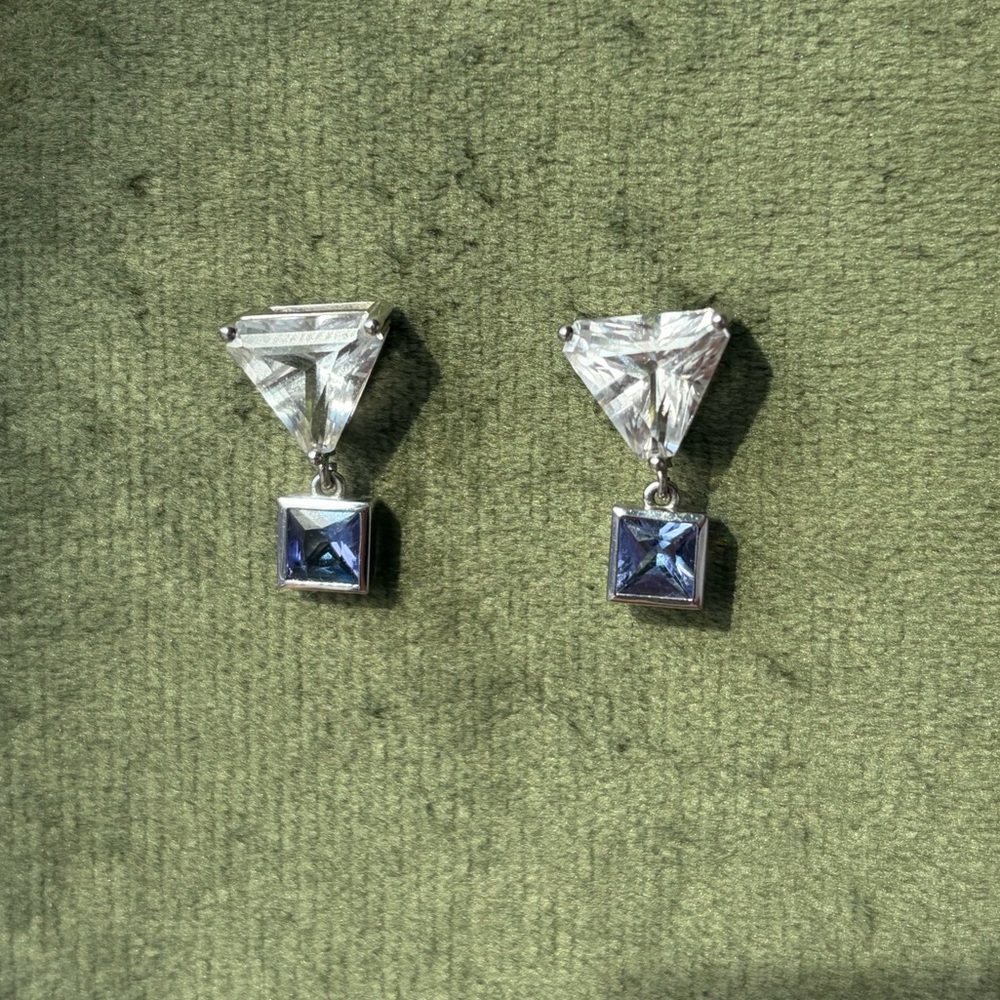 Lavender Purple Tanzanite Earrings in 9K White Gold